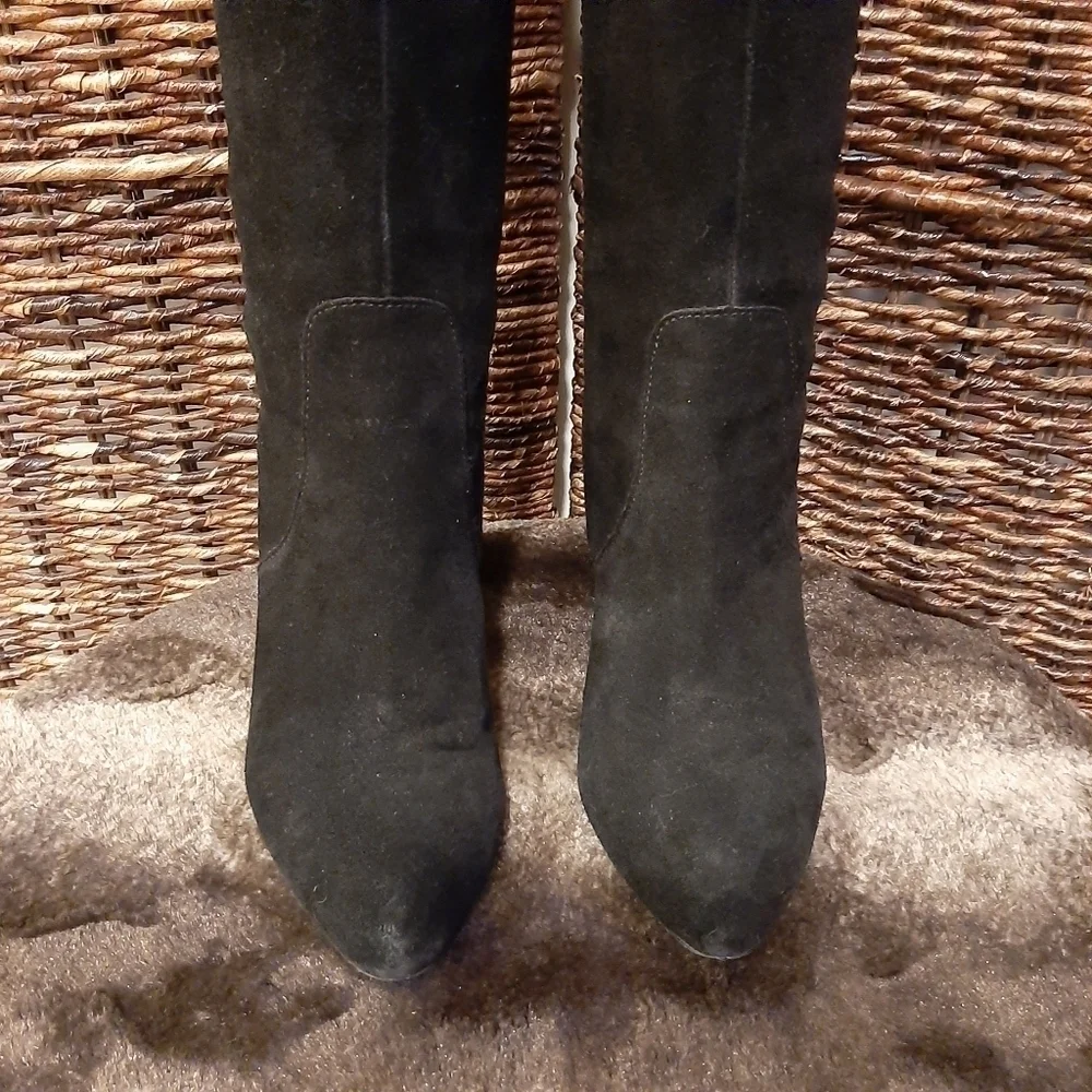 Free People Charles David Edie Leather Knee High Riding Boots Womens 6 Black